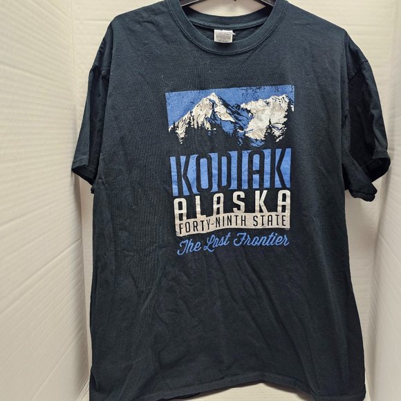 ACE Kodiak Alaska Forty Ninth State The Last Frontier T Tee Shirt Black GILDAN - Picture 1 of 13